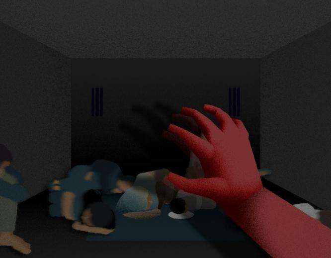 A still from an animation about a torture survivor in Syria. 